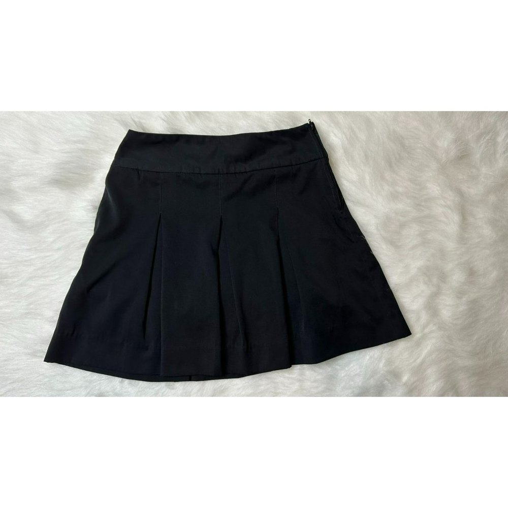 Black Pleated Skater Skirt - Unbranded